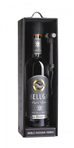 Beluga Gold Line Vodka Boîte Cadeau En Cuir